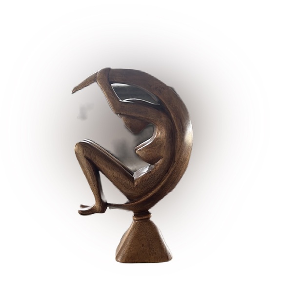 Women and moon wood carving - Picture 6 of 9